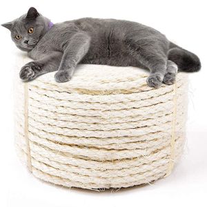 5M Cat Natural Sisal Rope Toy Making DIY Cat Scratch Board for Cat To Exercise Claw Desk Chair Legs Binding Rope Cat Accessories