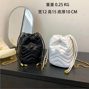 marmont Nonoe Mini Drawstring Bucket Bag Real Leather High Quality Women Handbags Totes Embroidery Letters Cruise Fashion Shoulder Messenger Bags