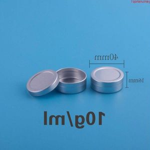 10 ml mini kontenery balsamu do ust kremowe słoik pudełko aluminiowe makijaż narzędzie metalowe puszki paznokcie spuszczenie rzemieślnicze puszka puszka 50pcs/lothigh Quantty fxrbs