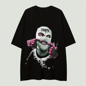 Erkek Tişörtleri Yaz Hip Hop Pamuklu Erkekler Harajuku Portre Baskı Kısa Kollu Tees Büyük Boy Casual Gevşek O yaka T-Shirt Çiftler Üstler