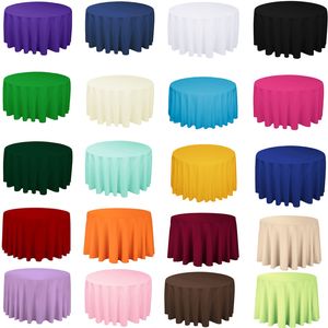 Tischdecke, 1 Stück, Polyester, runde Tischdecke, Weiß/Schwarz/Rot/Blau/Gold, solide Tischdecke für Hochzeit, Geburtstag, Party, Tischdecke, Heimdekoration, 230613