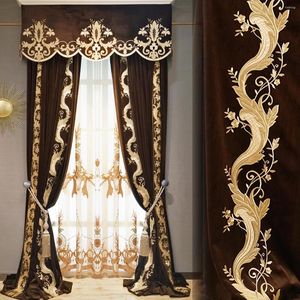 Curtain High-end European-style Luxury Flannel Embroidered Curtains Living Room Bedroom Villa High Window Duplex Building Full Blackout