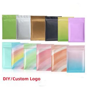 Packing Bags Wholesale Mti Color Resealable Zip Mylar Bag Food Storage Aluminum Foil Plastic Smell Proof Pouches 100Pcs Drop Deliver Dhnqa