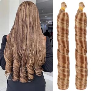 Hair Bulks Synthetic Loose Wave Braiding Hair Extensions Spiral Curls Crochet Hair Pre Streched French Curls Hair Bulk For Curly End Braids 230613