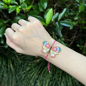 Charm Bracelets Fairywoo Cute Butterfly Bracelet Handmade Woven Miyuki Bead Jewelry Accessory For Woman Bulk Wholesale