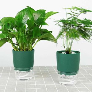 Planters Pots Automatic Watering Flower Pot Corrosion Resistant Plant Pot Reusable Double Plants Basket Garden Supplies R230614