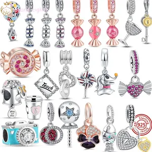 Per pandora charms perline in argento sterling Bracciale Balloon Candy Flower Camera Ciondola charme