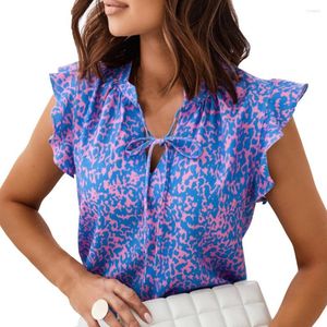 Blusas femininas camisa de verão resistente ao desgaste casual elegante elegante babado top feminino