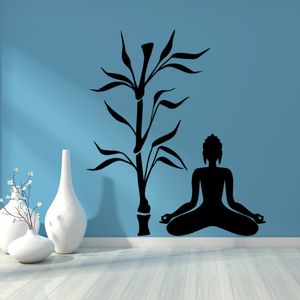 Creative Buddha Bamboo Wall Sticker Home Decor Stickers murali impermeabili per camera Sticker murale