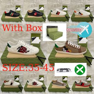 Męskie buty damskie pszczoły Ace Sneakers niskie swobodne buty z pudełkiem sportowcy projektanci Tiger haftowane czarne białe zielone paski jogging kobieta cudowne zapato