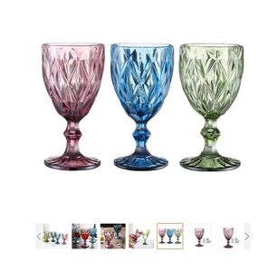 Glass Cup 300 ml Embansed Wine Drinking Cups Vintage Hushåll Juice Champagne förtjockad för festbägge Drop Delivery OT6AO