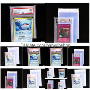 Gry karciane Zamęzione torby stopniowe rękawy Gra 1 paczka 100pcs PSA Beckett Screcdown Drop dostawa zabawki