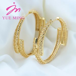 Hoop Huggie Big Hoop Earrings 60MM 18K Gold Plated Clip Copper Round Circle Earrings for Women's Fashion Statement Golden Punk Charm Earring 230614