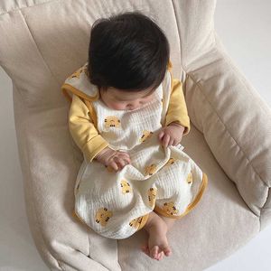 Спальные мешки, детская сумка, жилет без рукавов, одеяло для новорожденных, летнее тонкое двухслойное хлопчатобумажное волокно, чистая марля