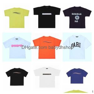 T-Shirts Designer Jungen Kinder T-Shirts T-Shirts Kleidung Baby Mädchen Sommer Baumwolle Kinder Trainingsanzüge Brief Kind Outfit Kurzarm Shirt Shor Dhmec