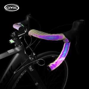 Bike Handlebars Components Bicycle Handlebar Tape Light Reflective Bike Bar Tape Road Bike Tape Wrap Pu Leather Cycling Handlebar Tapes Bicycle Accessories 230614