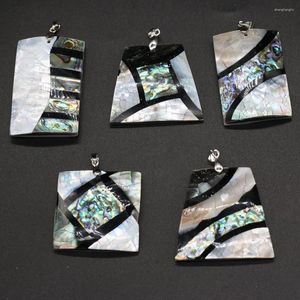 Pendant Necklaces Natural Abalone Shell Charms Stripe Pattern For Women DIY Jewelry Making Necklace Exquisite Gift