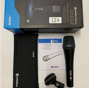 Qualidade superior e-945 Microfone dinâmico profissional Supercardióide Vocal 975 e945 Podcast com fio MZQ800 Clip Mic para Game TV Desempenho de gravação vocal ao vivo DHL