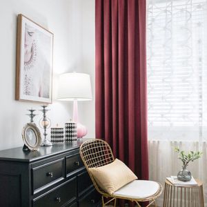 Vorhang aus Baumwoll- und Leinenstoff, Flanell, schlichte Schattenvorhänge für das Wohnzimmer