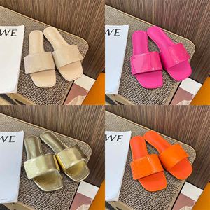 العلامة التجارية الصيفية Slippers Sandals مفتوحة إصبع القدم مسطحة المصمم أحذية Miller Slide Women's Beach Flip Flops Size 35-42