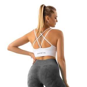 Yoga outfit nvgtn sömlös blomstra sömlös bra spandex topp kvinna fitness elastisk andningsbar bröstförbättring fritidssporter underkläder 230613