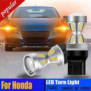 Novo 2 PCS WY21W T20 7440 LED Turn Signal Light Lamp Blinker Bulb Canbus Para Honda CRZ FRV HRV Insight Legend Accord Civic 10 Fit Jazz