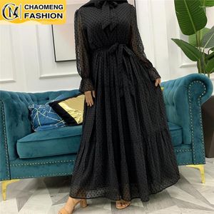 Ethnic Clothing Fashion Dubai Modest Abaya Robe Muslim For Women Kaftan Velvet Islamic Elegant Chiffon Femme Turkey Maxi Dresses