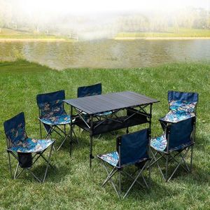 Camp Furniture Outdoor Folding Egg Roll Table Travel Picnic Portable Storage Aluminum Alloy