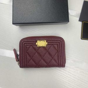 Fashion Diamond Mini Wallet Top Designer Small Bag Luxury Classic 80602 Women Leather Magnetic Buckle Purse Kreditkortsmynt