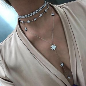 Pendant Necklaces 2023 Sexy Star Charm Y Shape Long Necklace For Women Lady Tiny Chain Wedding In Gold Color Gorgeous Jewelry