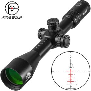 Fire Wolf 5-25x50 FFP Tactical Big Handhjul torn Optisk gevär omfång röd grön jakt riflescope glas reticle sniper syn