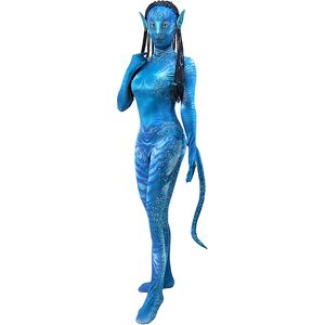 Costume cosplay a tema Neytiri di Halloween Tuta stile 3D per donne adulte