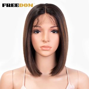 Woman Synthetic Short Bob Lace Wigs 10 inch Straight Red Wig Hand tied Lace Wigs For Women Heat Resistant Cosplay Wigs 230524