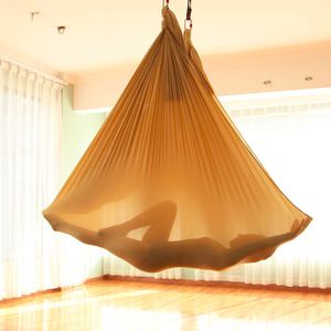 Fasce di resistenza 5 * 2,8 m Fitness Yoga Stretch Silk Anti-Gravity Aerial Yoga Swing Sling Inversion Hammock per Platis Core Strength Exercise 230613