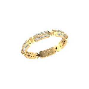 14k oro giallo taglio rotondo diamante naturale SI- H/I Full Eternity Wedding Band antico gambo anello di fidanzamento gioielli