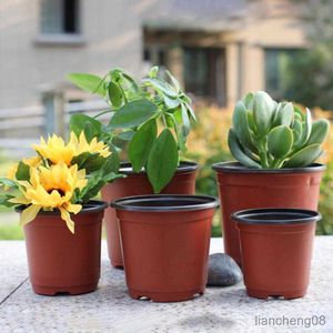 Planters POTS Flower Pot Plastic Color Plant Grow Container stor kapacitet lätt rengöring växtskolor för trädgård R230614