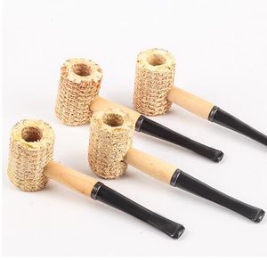 Corn Cob Material Cigarette Tobacco Smoke Pipes 140mm Straight Filter Pipe Good Heat Dissipation Mouthpiece Smoking Accessories