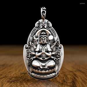 Hänge halsband hx solid amitabha Buddhas liv Buddha tolv zodiakgris och hundvaktare ängel halsband manlig hand design man män män