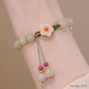 Bracelets Beads Small Peach Flower Bracelet Female Minority Design Students' Best Friend Gift Knitting R230614