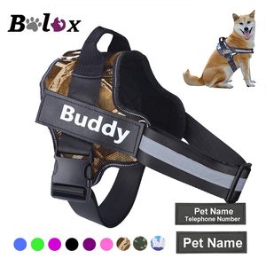 Hundhalsar Leases Dog Harness Inget drag Reflekterande andningsbar justerbar husdjursele Vest med ID Custom Patch Outdoor Walking Dog Supplies 230613