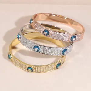 braccialetto di lusso braccialetto donna uomo argento oro rosa colore Iced Out Bling Cubic Zirconia coppia gioielli regalo per feste