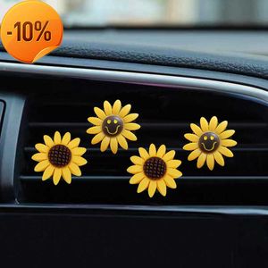 Оптовая автомобильная мода Multiflora Sunflower Car Outlet Outlet Arragrant Perfume Clip Air Освиратель Diffuser Accessories Interior