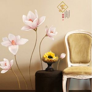 10 Different Styles Of Flowers Wall Stickers Colorful Rose Lily Home Decor for Sofa TV Art Mural DIY Vinyl Wall Decals