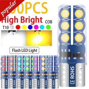 Novo 200pcs T10 Strobe Flashing 168 194 W5W 6 Led COB Lasting Shine Auto Flash modos Operação Cunha Folga Lâmpada DC12V Branco