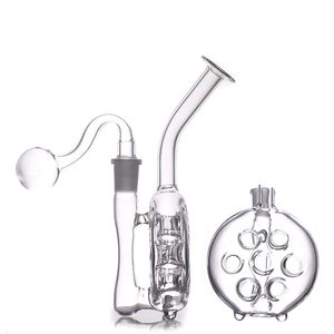 Atacado bongos de vidro femininos de 14 mm narguilés Fab Egg 7 buracos coador cachimbo de água de vidro grosso Heady Dab Rigs copo Shisha com tubo de queimador de óleo de vidro masculino