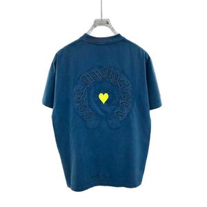 Футболки мужская футболка дизайнерская мужская мужская мужская женская хромированная 3vxu рубашка для сердца CH Припечаток с коротким рукавом.