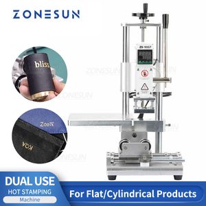 ZONESUN ZS-90GT LOGO Letter Heat Press Hot Foil Stamping Machine Leather Round Flat Dual Use Gift Bronzing Machine