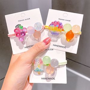 Candy Hair Hair Rope Cartoon Crystal Hair Scrunchies per bambini Cute Kids Ball Hairband Accessori per capelli stile frutta