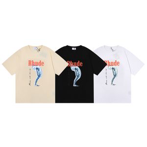 Mens Rhude T-shirt designer skjortor lyx varumärke tees tshirt mode t casual kortärmad sommar streetwear topps stylistkläder s-xl