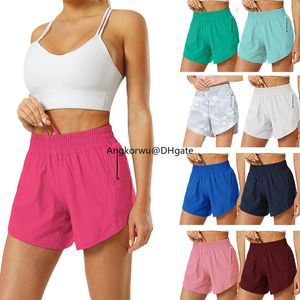 LU Designer Clothing Hot Low Rise Shorts Breathable Quick-Dry Yoga Shorts Women Yoga Outfits Short Lined Running Shorts With Zipper Pocket Drawcord Short Sport Pants
